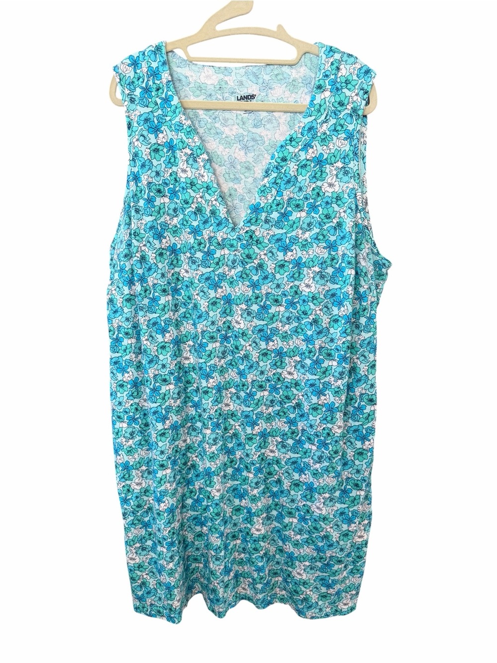 Lands End Cotton Sleeveless Shift Sundress